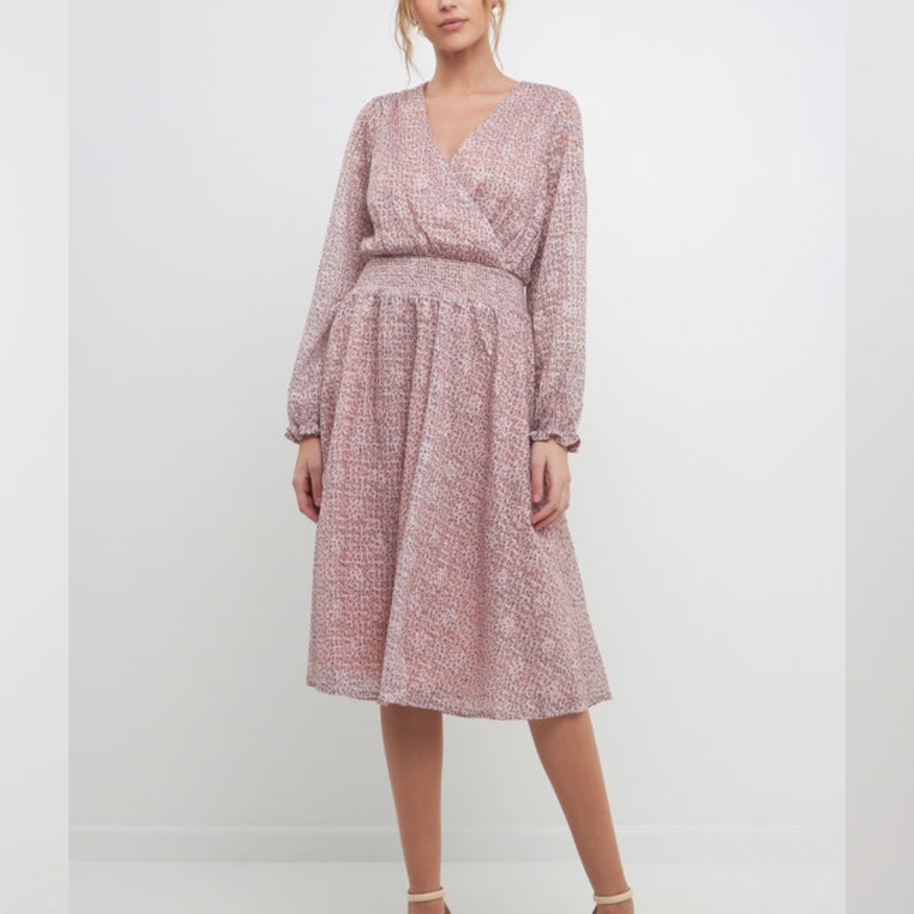 Elegant Pink Patterned Dress